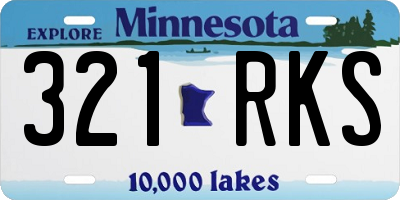 MN license plate 321RKS