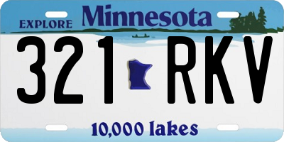 MN license plate 321RKV