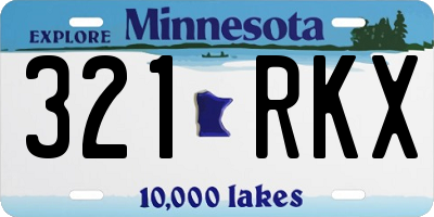 MN license plate 321RKX