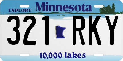 MN license plate 321RKY