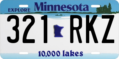 MN license plate 321RKZ