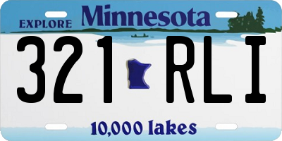 MN license plate 321RLI