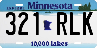 MN license plate 321RLK