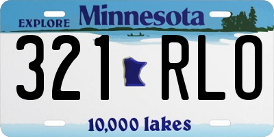 MN license plate 321RLO