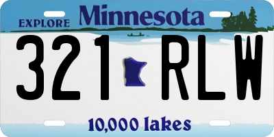 MN license plate 321RLW
