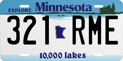 MN license plate 321RME