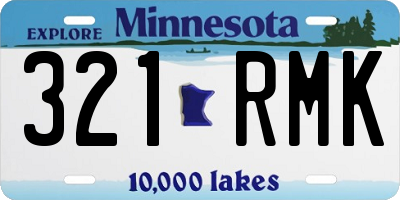 MN license plate 321RMK