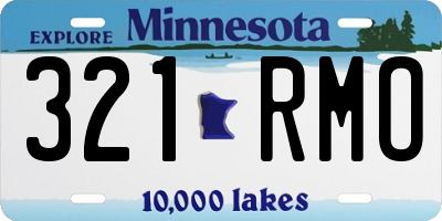 MN license plate 321RMO