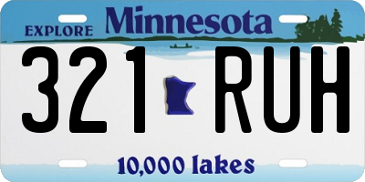 MN license plate 321RUH