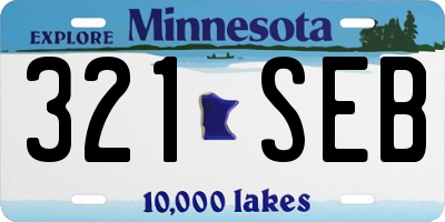 MN license plate 321SEB