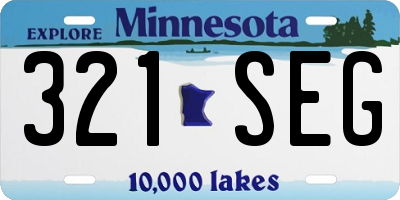 MN license plate 321SEG