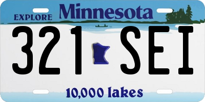 MN license plate 321SEI