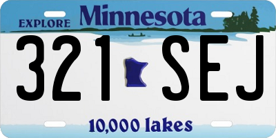 MN license plate 321SEJ
