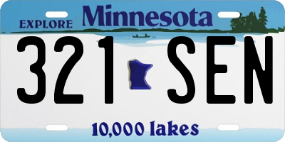 MN license plate 321SEN