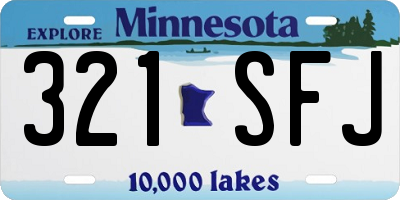 MN license plate 321SFJ