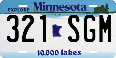 MN license plate 321SGM