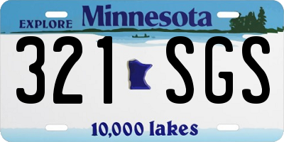 MN license plate 321SGS