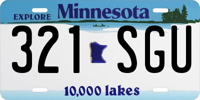MN license plate 321SGU