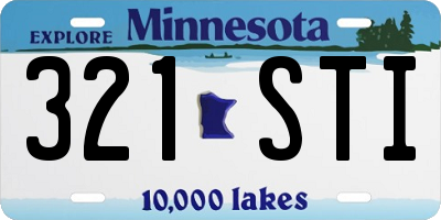 MN license plate 321STI