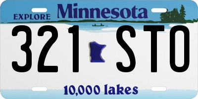 MN license plate 321STO