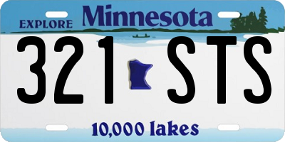 MN license plate 321STS