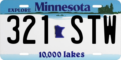 MN license plate 321STW