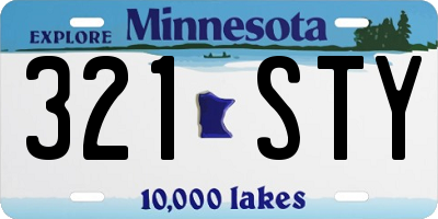 MN license plate 321STY