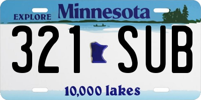 MN license plate 321SUB