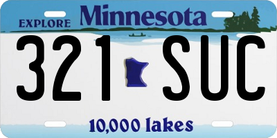MN license plate 321SUC