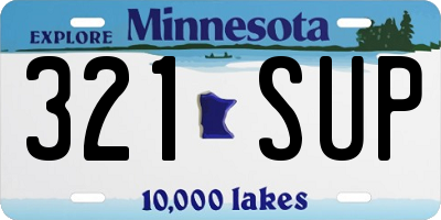 MN license plate 321SUP
