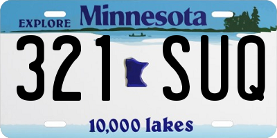 MN license plate 321SUQ
