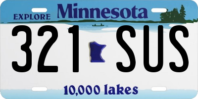 MN license plate 321SUS