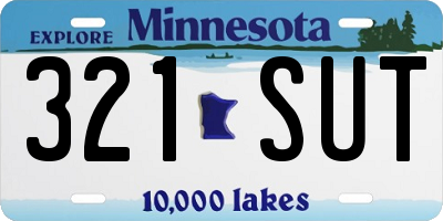 MN license plate 321SUT