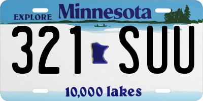 MN license plate 321SUU