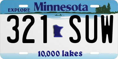MN license plate 321SUW