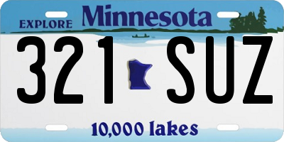 MN license plate 321SUZ