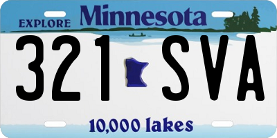 MN license plate 321SVA