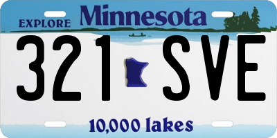 MN license plate 321SVE