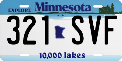 MN license plate 321SVF