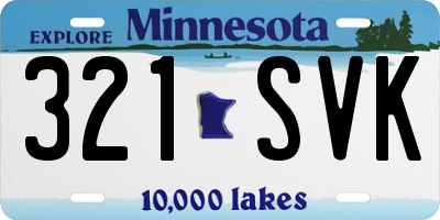 MN license plate 321SVK