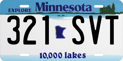 MN license plate 321SVT
