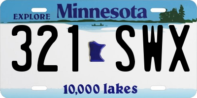 MN license plate 321SWX