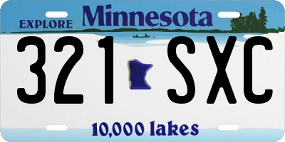 MN license plate 321SXC
