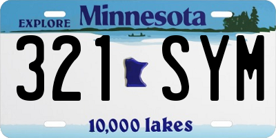 MN license plate 321SYM