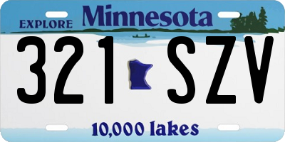 MN license plate 321SZV