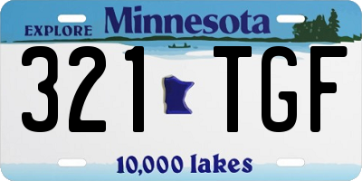 MN license plate 321TGF