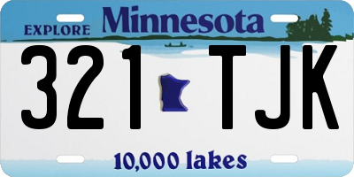 MN license plate 321TJK