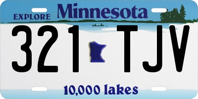 MN license plate 321TJV