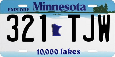 MN license plate 321TJW