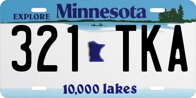 MN license plate 321TKA